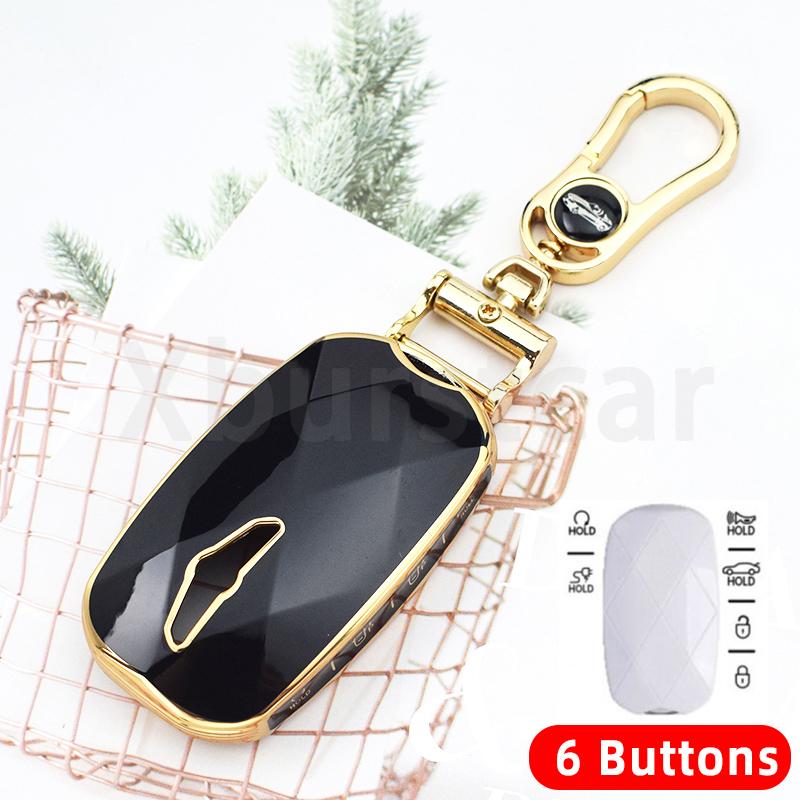 6 7 8 Buttons Tpu Auto Shell Car Key Fob Case Cover For Hyundai Genesis Gv60 G90 G70 G80 Eq900 Keyless Protector Accessories