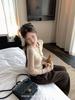 Korean Retro Floral Henley Long Sleeve Slim Fit Women's Top for Autumn/Winter