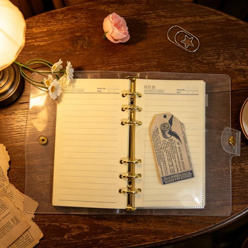 A6 Colorful Heart Double-layer Pocket Divider Pockets Folders Notebook Divider Page Waterproof PVC Leaf Document Filing Bag
