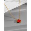 Collana da Donna Quadrifoglio Collana in Acciaio al Titanio Catena per Clavicola Collana a Doppia Faccia 18k Madreperla