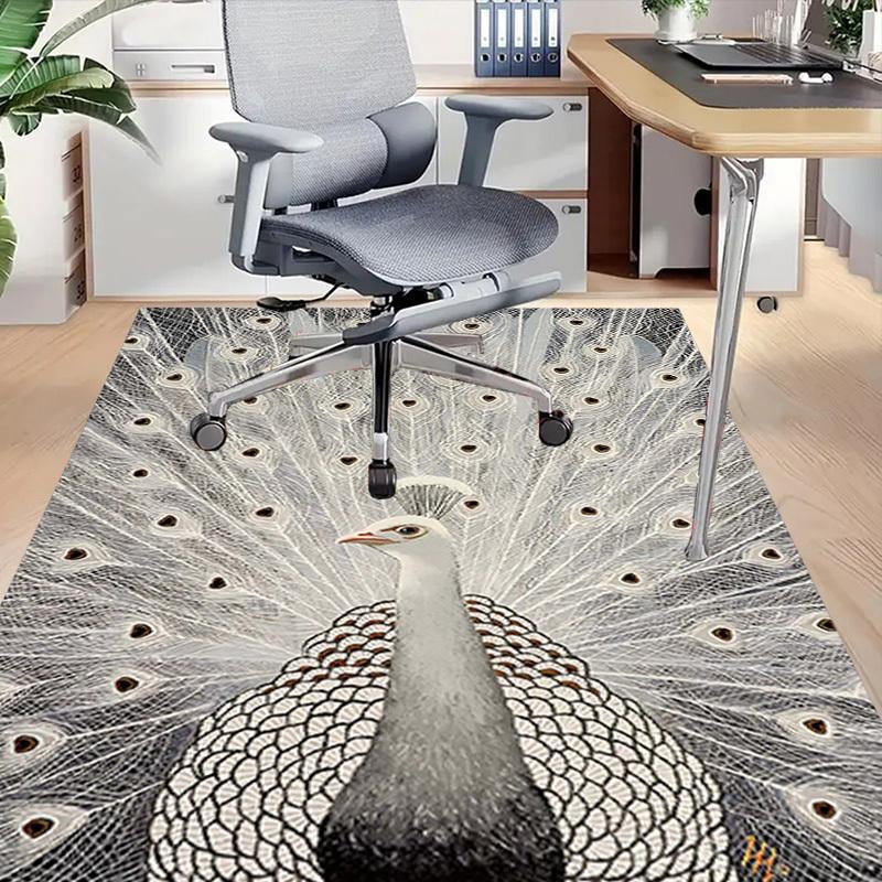 1PC peacock white Extra Large Non Slip Floor carpet, Office, family, bedroom, Studio   Large Area Rug Indoor Rugs, , Vibrant Colors