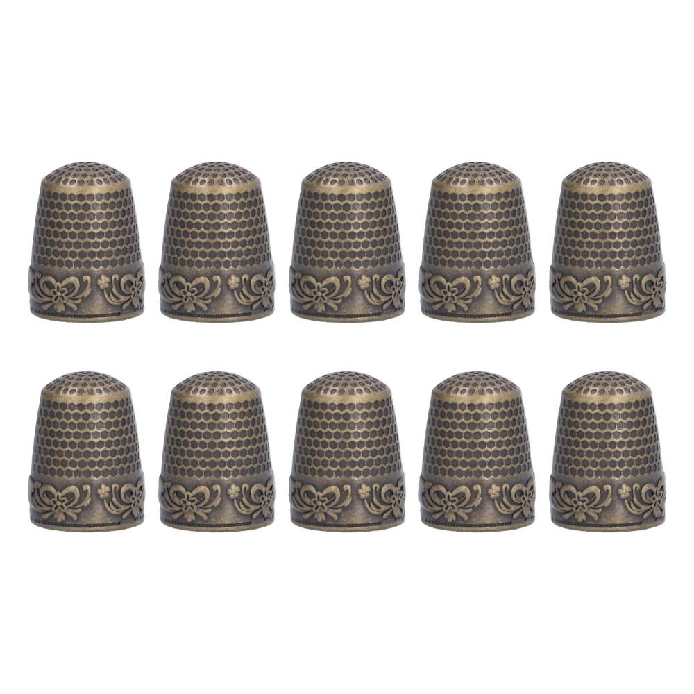 10pcs Metal Thimbles Sewing Thimbles Safe Grip Design Sewing Tools For Knitting Needlework