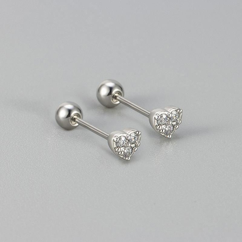 Heart Shaped Stud Earrings With Micro Zirconia Simple And Elegant Heart Earrings For Women Fashionable And Delicate Jewelry