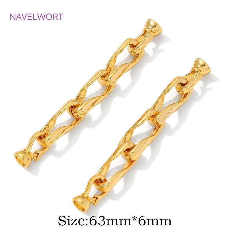 

18K Gold Plated Brass Connectors Clasps,Fasteners For Bracelet Accessories,Clasp For Jewelry,DIY Necklace Making Supplies 1 piece