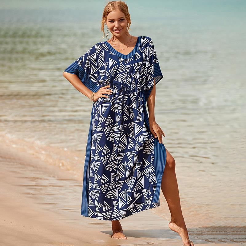 Loose-Fit Cotton Holiday Robe: Sun Protection Beach Jacket and Bikini Cover-Up