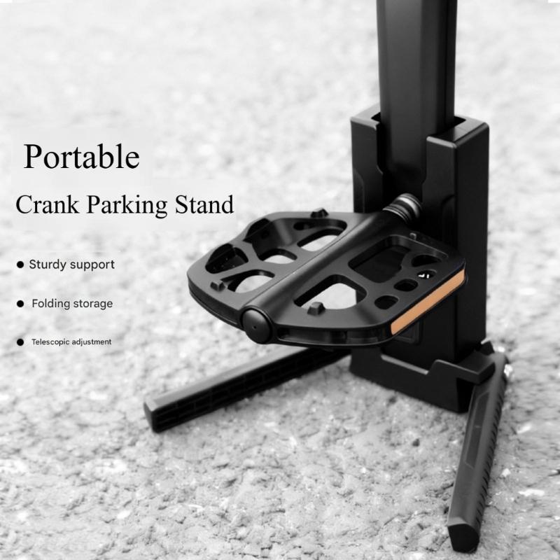 Mountain Bike Side Frame Stand Bike Crank Kickstand Bike Pedal Convenient Frame Adjustable Height Bike Kickstand
