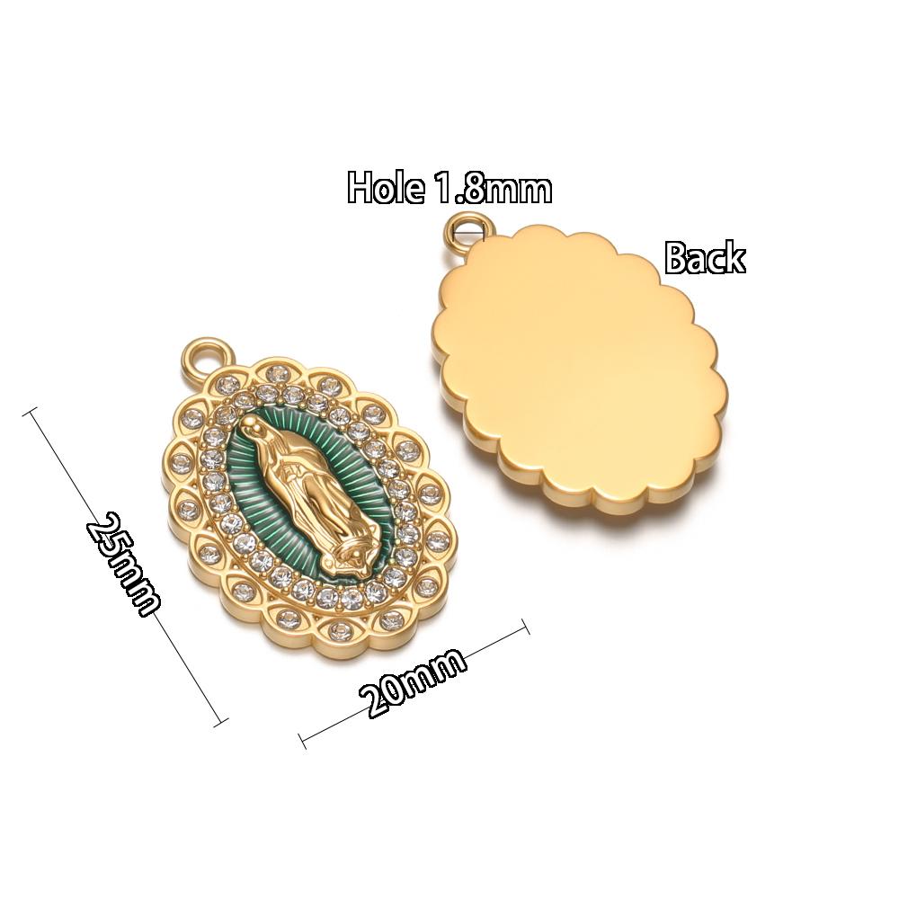 

2Pcs Stainless Steel Enamel Jesus Christ Charms Zircon Pendants DIY Jewelry Necklace Bracelet Findings Earrings Making Supplies