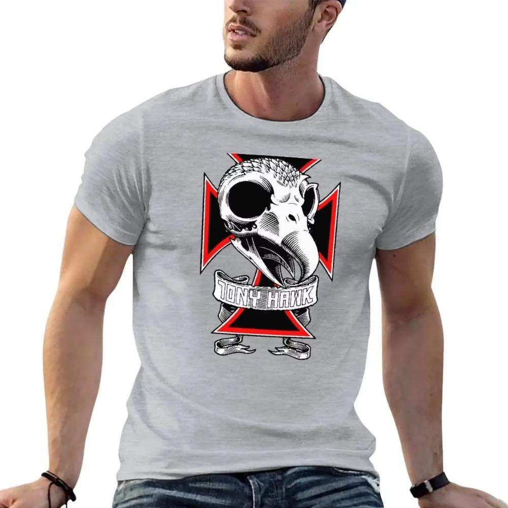 TONY HAWK T-Shirt Boys White T Shirts Black Plain Black Summer Casual Short Sleeve Round Neck Graphic Printing Men Clothing Tees