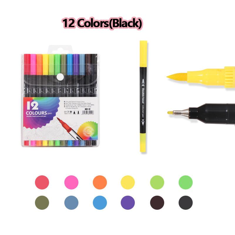 12-120 Colors Markers Set Dual Tip Brush Pen Fine Tip Painting Watercolor Art Marker Pens for Manga Art Drawing Supplies