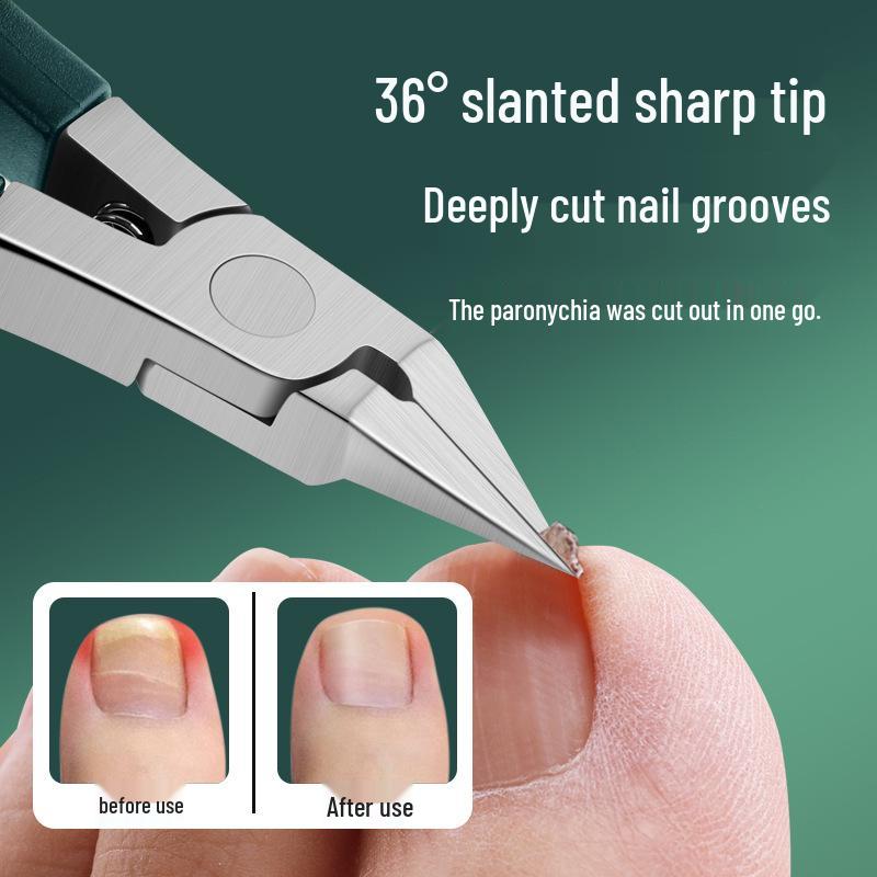 Stainless Steel Cuticle Nipper & Tweezers Set for Thick Nails and Ingrown Toenails.
