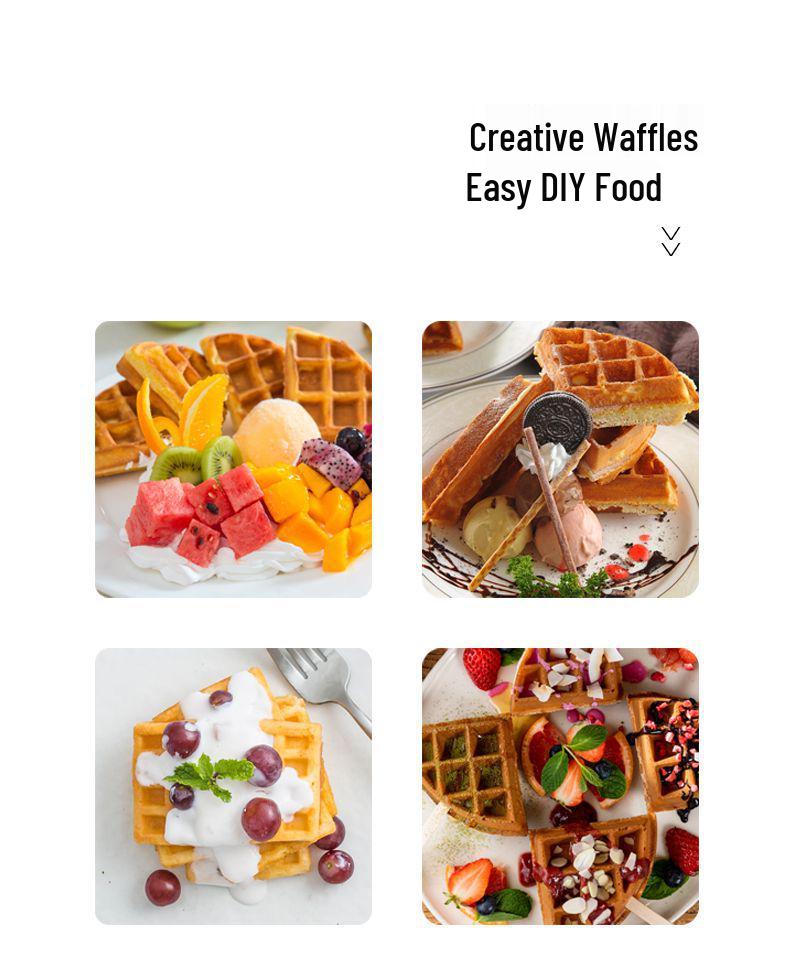 Mini Double-Sided Electric Waffle Maker with Temperature Control for Kids