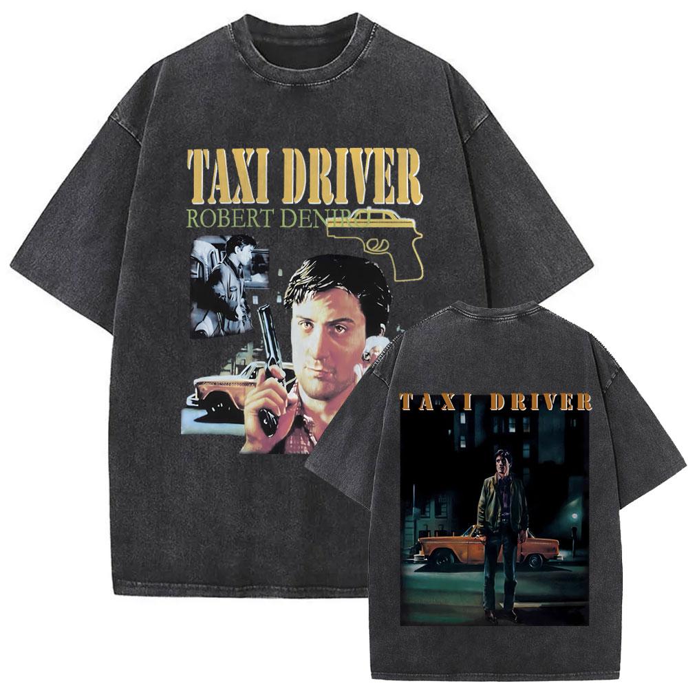 Limited Classic Horror Thriller Movie Movie Taxi Driver Robert De Niro Washed Vintage T-shirt Men Women Casual Oversized T Shirt S разноцветный