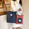 Retro Karomuster Denim Doppelseitige Schultertaschen für Damen Pendler Damen Perlenhandtaschen Tote Lässig Vielseitig Damen Unterarmtasche