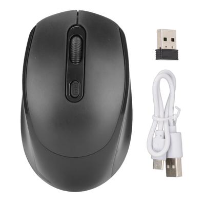 Kabellose Mechanische Maus Ergonomisches Design 3 Stufen Einstellbare DPI 1600DPI 2.4G USB Wiederaufladbare MausSchwarz