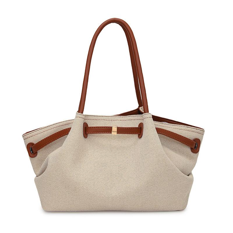 Полосатая Контрастная Сумка на Плечо Новая Летняя Бренд Плетеная Сумка Корейская Контрастная Повседневная Универсальная Большой Вместимости Женская Холщовая Сумка