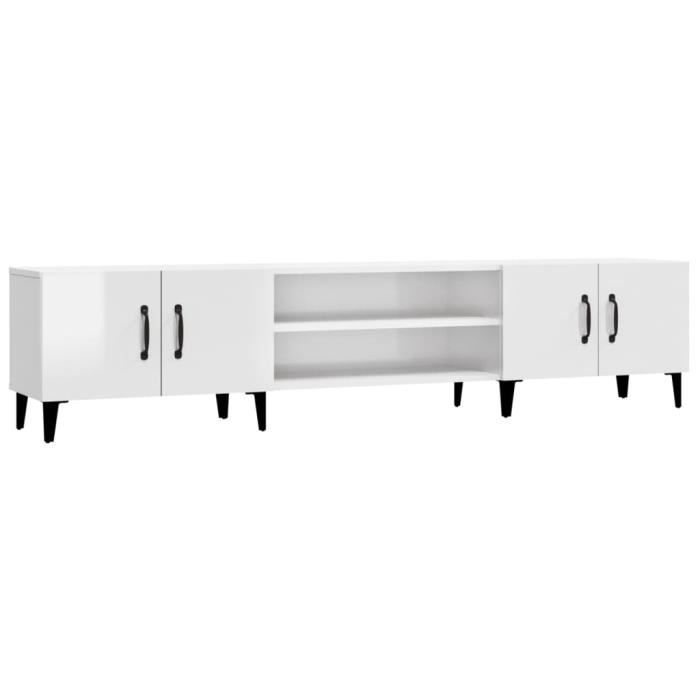 VidaXL Meuble TV blanc brillant 180x31,5x40 cm bois d'ingénierie 816266