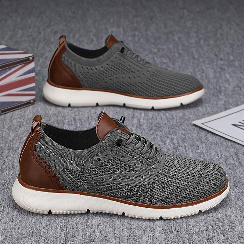 Large size comfortable men's shoes lightweight fashion casual sports shoes breathable fly woven mesh