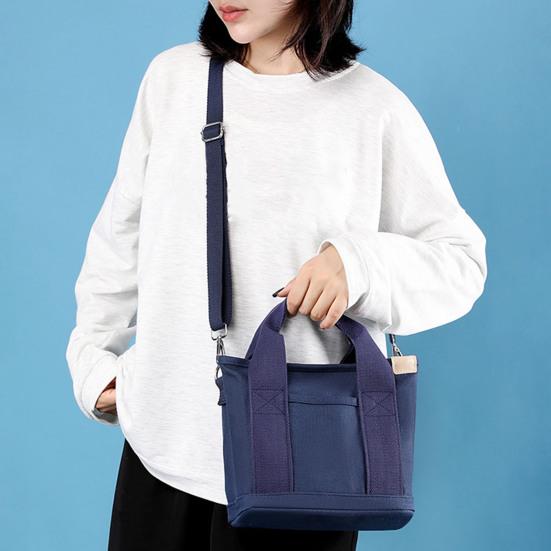 Canvas Crossbody Bag Adjustable Shoulder Straps Large Capacity Laptop Messenger Bag Portable Commuter Bag