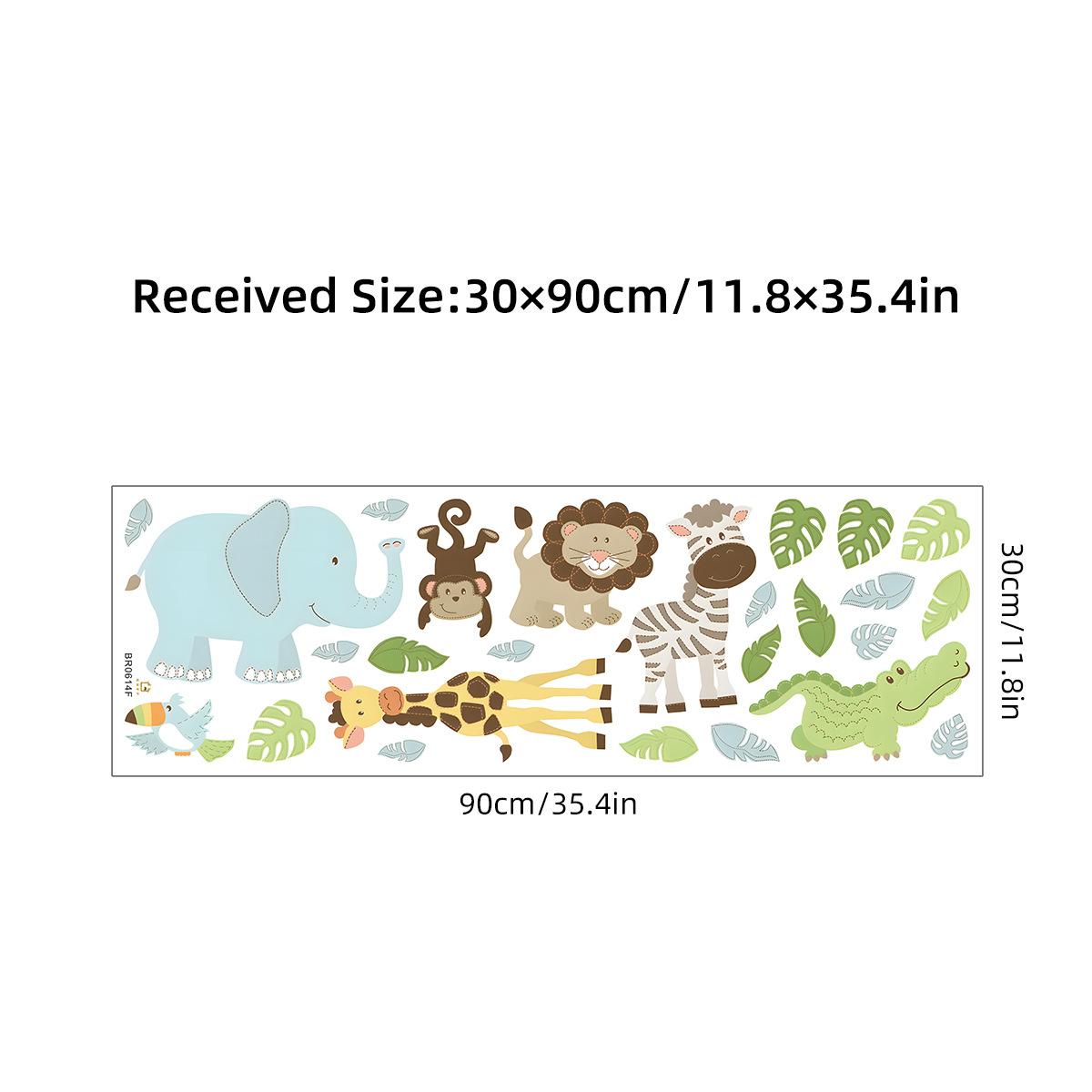 Cartoon Animal Self Adhesive Wall Stickers Zebra Elephant Giraffe Children s Room Kindergarten Decorative Wall Stickers