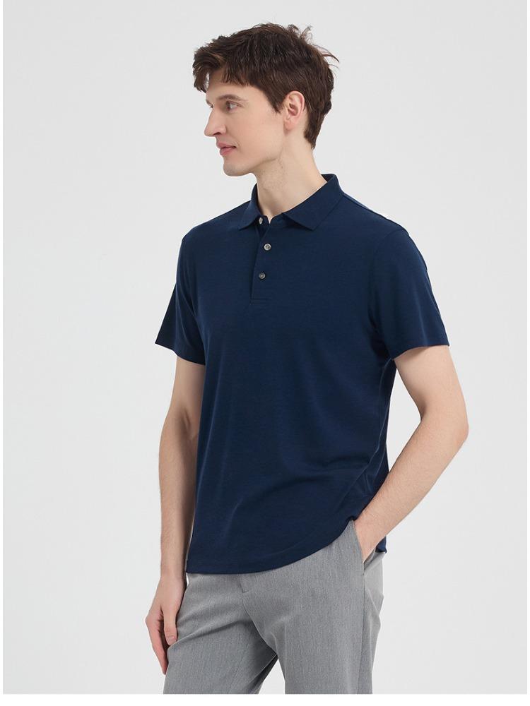 Luxury Thick Men's Short-sleeve T-shirt Casual Lapel Minimalist Lightweight Breathable Summer Casual Business T-shirt Minimalist Breathable Tops
