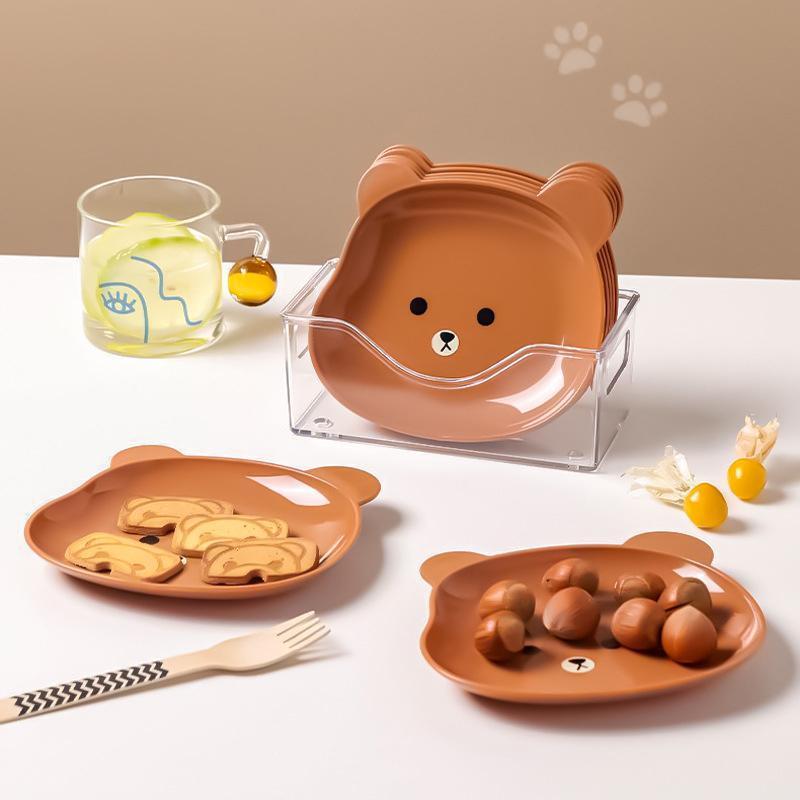 Little Bear Dinner Plate Cartoon Shape Bear Spit Bone Dish Desktop Trash Tray Snack Food Residue Fruit Plate Kitchen Tableware