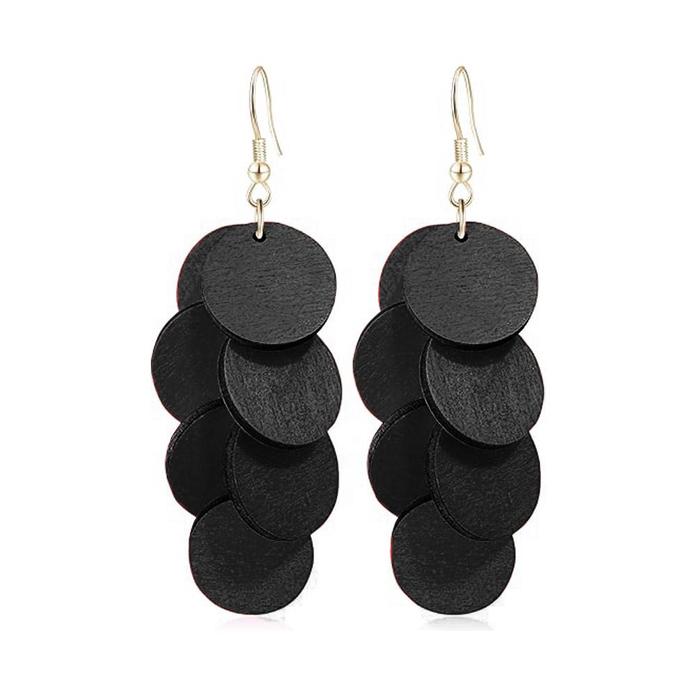 

Fashionable Grape Cluster Earrings Unique Wood Slice Ear Jewelry Dangle Earrings Accessory