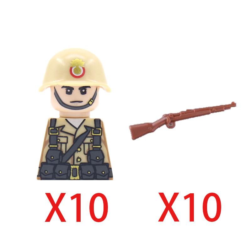 Military Soldier Building Block Figure British US Snow Camouflage Troop MP40 M1A1 Motorcycle Accessories Toys Gift Brick Z02