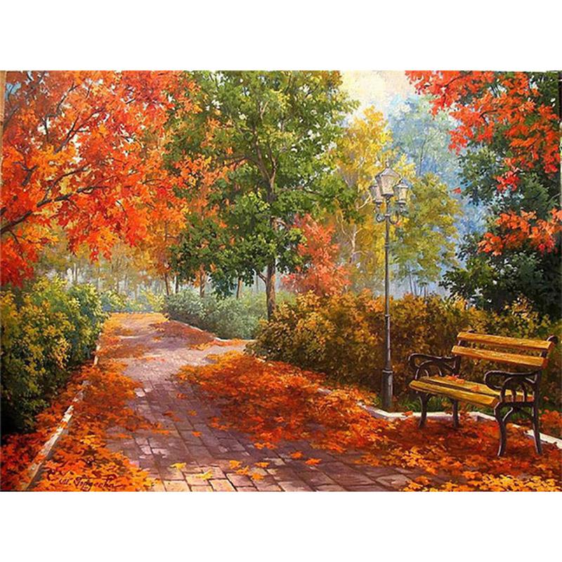 

DIY 5D комплект алмазной живописи полный круглый пейзаж Алмазная вышивка осень вышивка крестиком дерево мозаика ремесла украшение дома Full Round 20x30CM