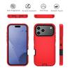 For iPhone 17 Pro Rugged Case PC + TPU Cell Phone Cover with Back Clip Kickstand