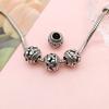 10Pieces European Style Spacer Beads with Large Holes Silver Round Spacer Beads Accessory for Creative Jewellery Making