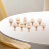 10Pcs/Set Wood Ornaments Multiple Styles No Glitch Eco-friendly Creative Anti-deformation DIY Round Corners Kids Toy Mushroom Ornaments Home