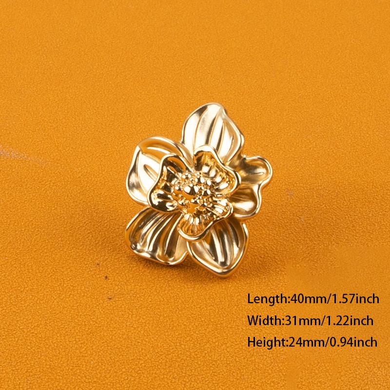 Golden Flower Drawer Pull Creative Petal Cabinet Handle Suitable for Dressing Table Furniture Cabinet HandleHardware Accessories