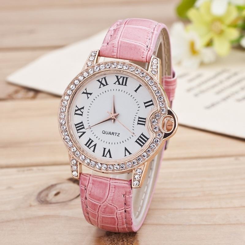Rose Crystal Women Bracelet Quartz Wrist Gift