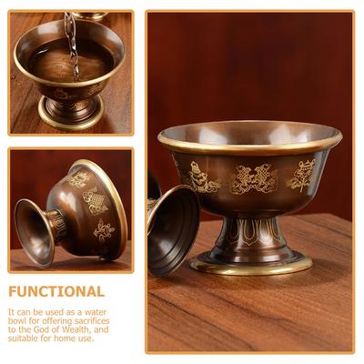 Copper Offering Cup Compact Polished Interior Sacrifice Cup for Altar Buddhist Worship Ritual Use Metal Bowl Offering Bowl