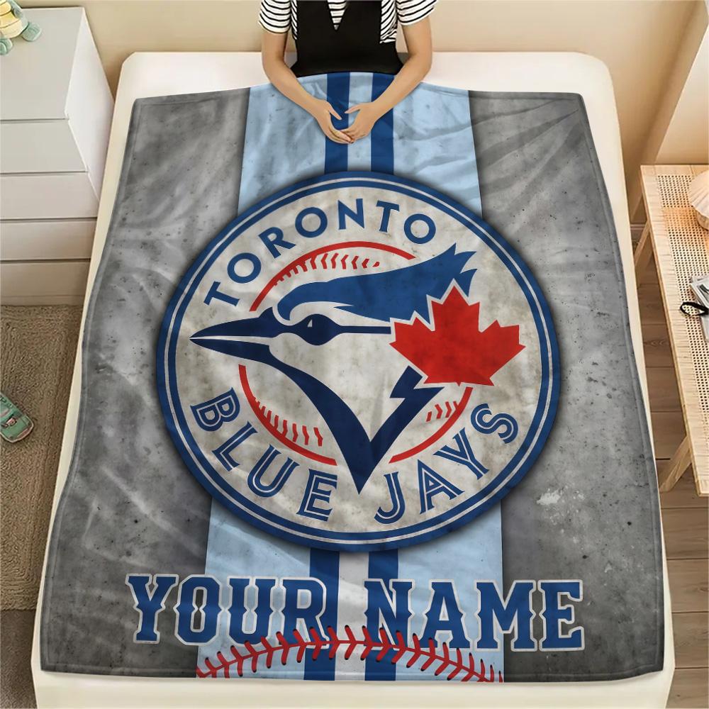 Custom Name Toronto Blue Jays2 Flannel Blanket, High quality Comfortable for All Seasons, Home Decor, Warmth and Comfort
