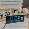 USB Powered Always On Digital Alarm Clock TEMP Week Dual Alarm  DST Snooze  Night Mode 12/24H Voice Control LED Clock