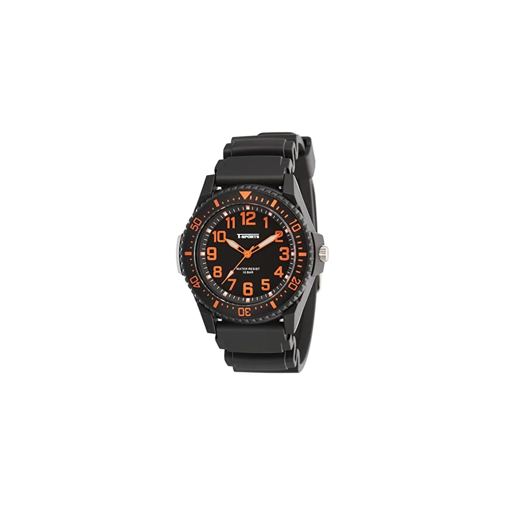 Crepha Analog Quartz Watch Black Orange 10 ATM Water Resistant 20mm Band Men s