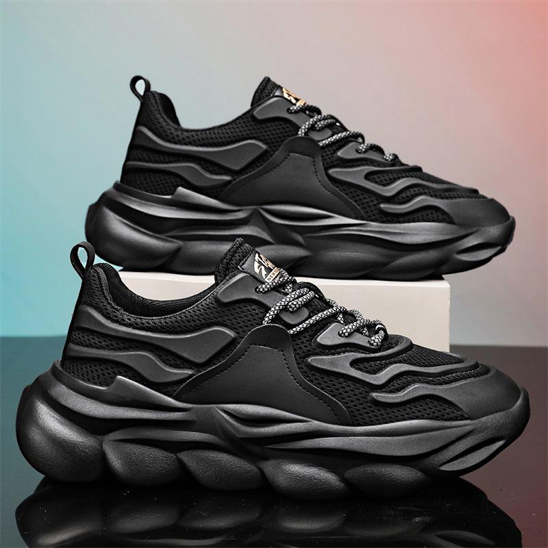 2024 men's shoes spring new breathable mesh sneakers lightweight dad shoes platform casual trendy shoes little white shoes