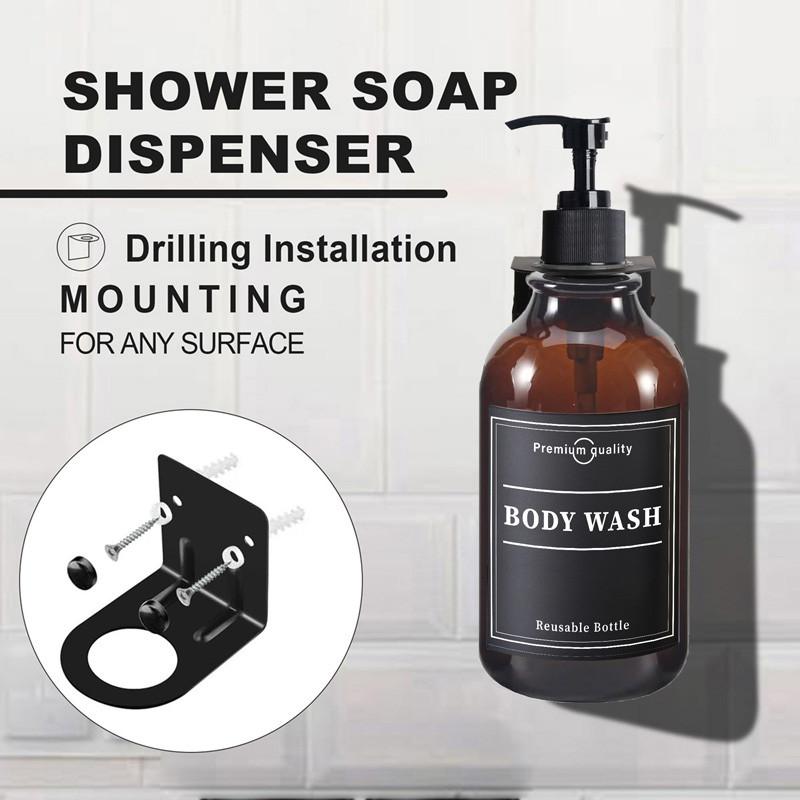 500ml Shampoo Conditioner Bodywash DIspenser Bottle Wall Mounted Bathroom Farmhouse Decor Soap Bottle with Sticker
