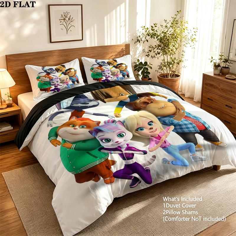 Barboskiny Bedding Quilt Set Quilt Cover Pillowcase Home Decoration Birthday Gift (1 * duvet cover + 2 * pillowcase, without core)