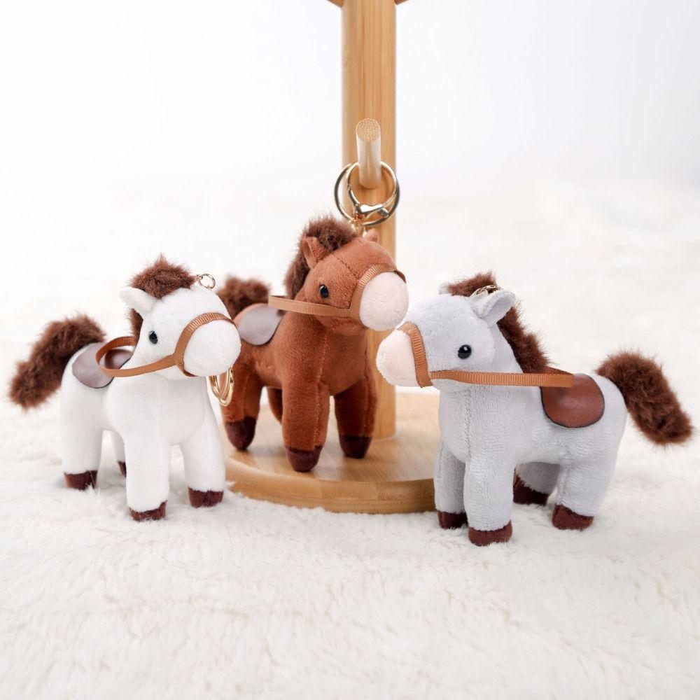 PP Cotton Cartoon Animal Stuffed Doll Chinese Style Chinese Horse Plush Keyring  Year of Horse
