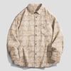 Spring Autumn Long Sleeves New Oversize Shirt For Men's Plaid Harajuku Clothing Casual Hawaiian Shirt