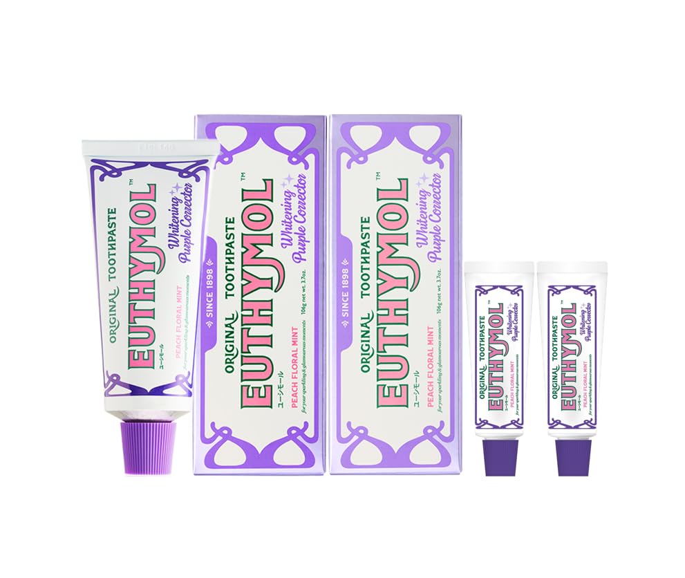 

Japanese EUTHYMOL White Purple Toothpaste 106g x 2 20g x Peach Floral Mint Scent [Official Product] (Quasi-drug) + 2, (2)