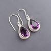 African Amethyst Gemstone 925 Sterling Silver Jewelry Drop/Dangle Earrings 1.40" EE-9-3