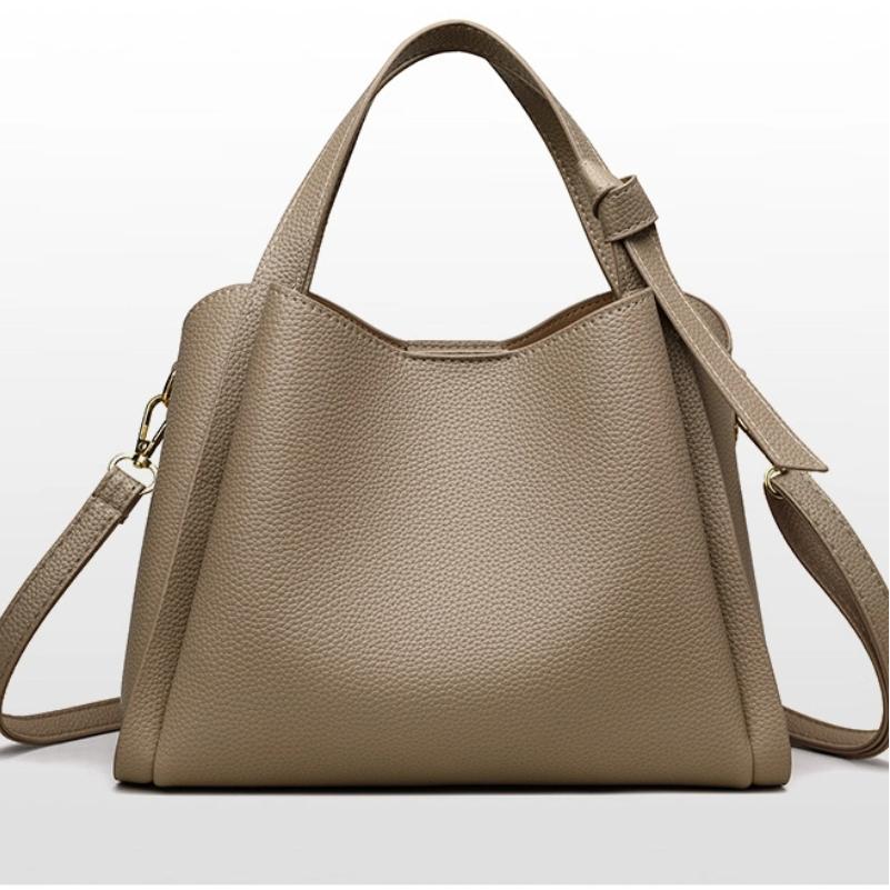 Genți de umăr tip bucket la modă pentru femei, genți messenger crossbody din piele PU de lux de designer, poșetă de mână casual cu culoare solidă pentru doamne