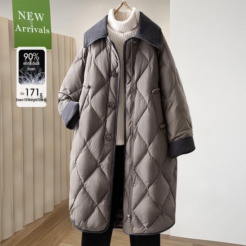 

Silbaish Women s 90% Duck Down Loose Fit Lapel Winter Coat XL