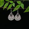 Vintage Ethnic Miao Silver Alloy Teardrop Tassel Earrings
