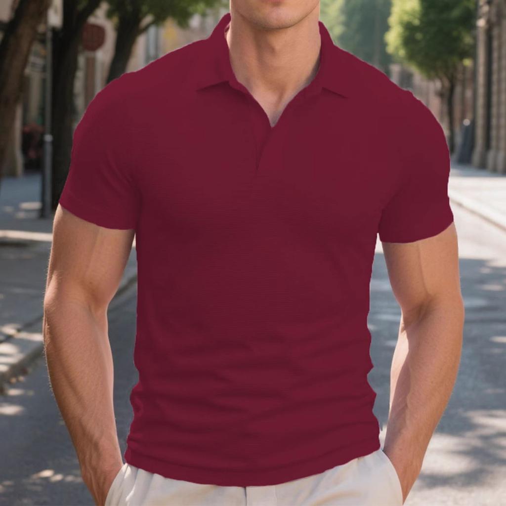 Men  V-Neck  Short Sleeves  American Style  Fitness