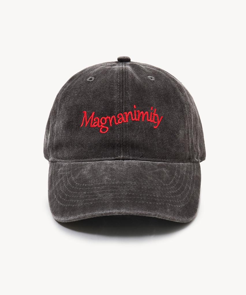 LADY VOLUME Magnanimity Stone Washed Ball Cap (Black)