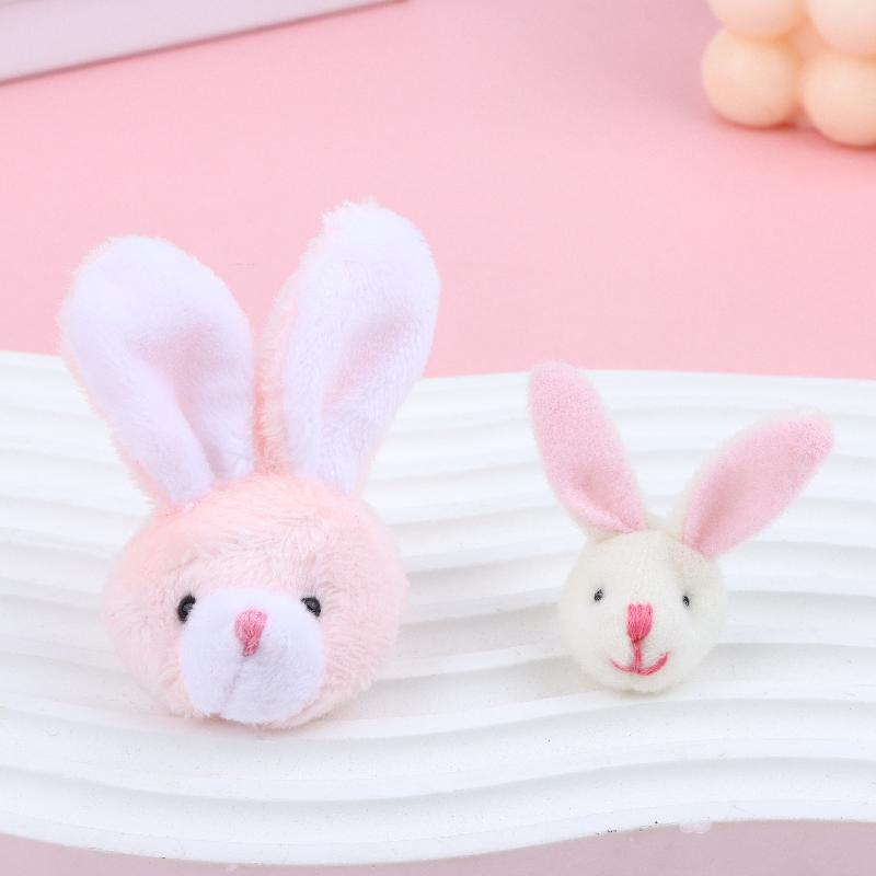 5 Bucăți Ornaments Drăguți cu Cap de Iepure de Pluș Păpușă Mini Iepuraș Accesorii Artizanat Diy Pentru Agrafă de Păr Broșă Geantă Îmbrăcăminte Decorațiune Cadou